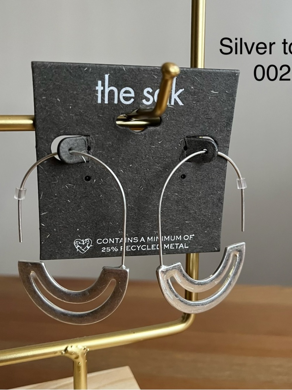 The Sak silver-tone and gold-tone hoop and open hoop earrings choose one pair - Picture 7 of 8